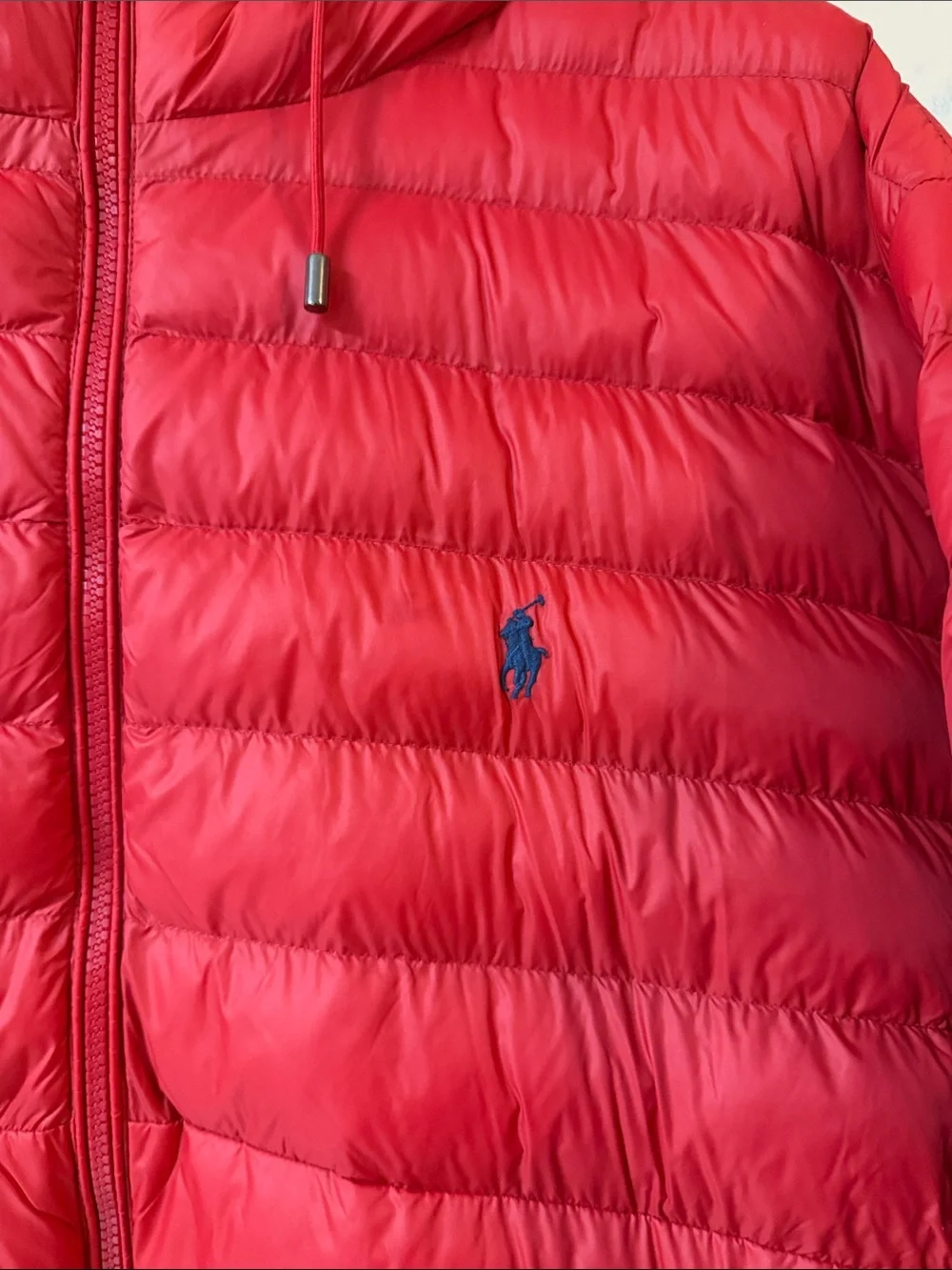 Polo by Ralph Lauren Red Hooded Packable Puffer Jacket